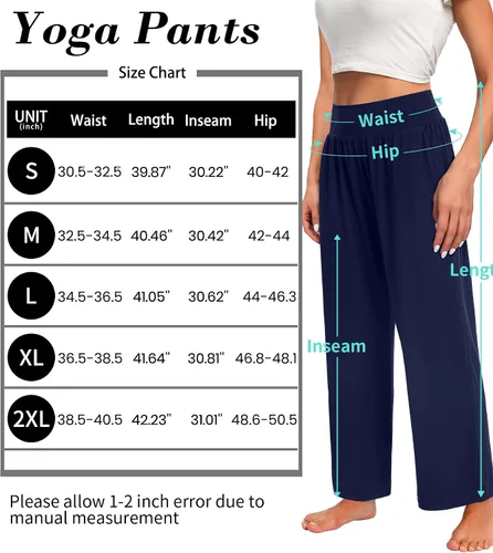 Vista 5 de OLIKEME Pantalones de yoga de pierna ancha para mujer, cintura alta, cómodos, casuales, holgados, para entrenamiento, talla grande, pantalones