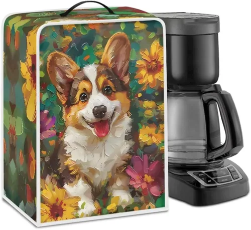 Vista 10 de Mumeson Funda para cafetera de girasol, extra grande, ligera, con asa, cubierta para máquina de café, tostadora, cubierta a prueba de polvo