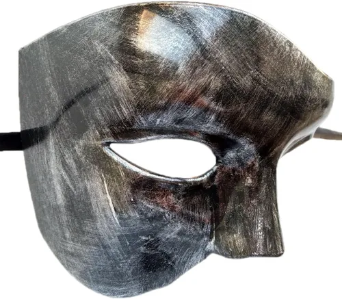 Vista 3 de Coolwife Máscara de mascarada, disfraz vintage de fantasma de la ópera de un ojo de media cara