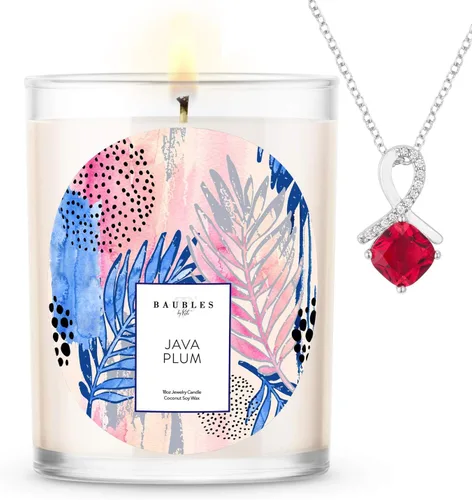 Vista 16 de Baubles Vela Premium Perfumada de Bambú y Joyería con Colgante Sorpresa en el Interior Vela Grande de 18 oz Hecha en EE.UU. Libre de Parafina