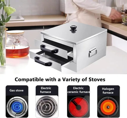 Vista 3 de AIZYR Máquina de rollos de fideos de arroz, vaporizador de rollo de arroz chino de 2 capas, vaporizador al vapor 304 al vapor horno inoxidable