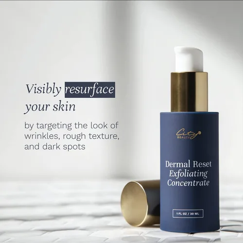 Vista 3 de City Beauty Concentrado exfoliante Dermal Reset - Exfoliante facial diario de ácido láctico AHA - Solución para arrugas, textura, decoloración
