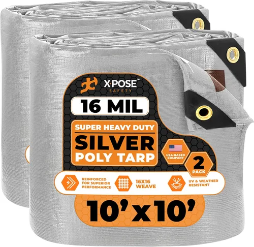 Vista 71 de Xpose Safety - Lona protectora de polietileno de 4 x 20 pies, 16 mil o 0.4mm de grosor, resistente y reforzada para evitar desgarros, resistente a