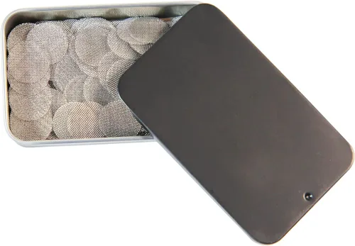Vista 4 de 200 pantallas de tubo de 3/8, filtros de pantalla de tubo de acero inoxidable pantallas de metal de 0.375 pulgadas con caja de almacenamiento negra