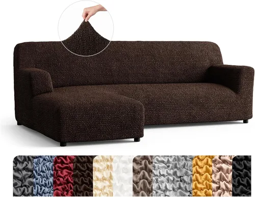 Vista 37 de PAULATO BY GA.I.CO. Funda de sofá modular, funda para sofá chaise longue en forma de L, fundas lavables para sofá esquinero, funda elástica de Gris