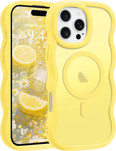 Vista 103 de Pepmune - Funda para iPhone 12 Pro Max con marco ondulado y estructura rígida, color mate claro, cubierta trasera unisex, compatible con Magsafe