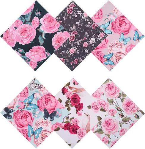 Vista 7 de 6 piezas de paños de limpieza de gafas engrosados con elegante diseño de flores, paños de limpieza de microfibra, paños de limpieza suaves