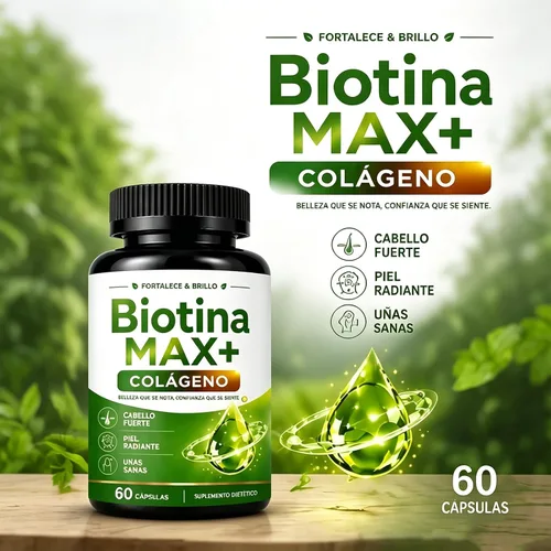 Vista 3 de Biotina Max Colageno para El Cabello-60 Conteos