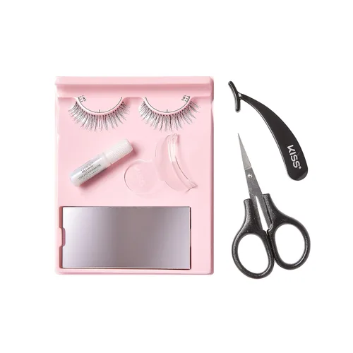 Vista 10 de Kiss Lash-101 - Kit de pestañas postizas todo en uno para principiantes, pestañas de tira reutilizables, fácil de aplicar, 1 par de pestañas