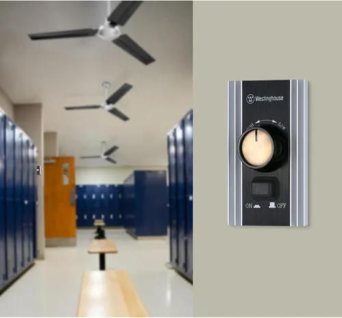 Vista 7 de Westinghouse 7788600 Control de pared giratorio de velocidad variable, compatible con ventiladores de techo de estilo industrial Jax, negro y níquel