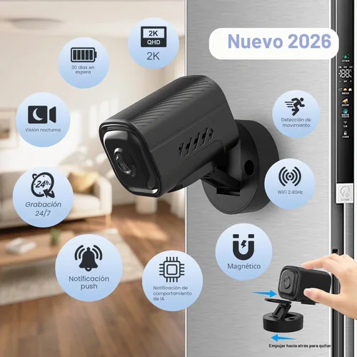 Vista 6 de Mini cámara para seguridad en el hogar,Cámara interior 2K,Cámara WiFi