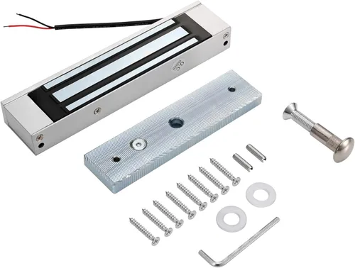 Vista 4 de Cerradura electromagnética eléctrica de 180 kg 350 libras de fuerza de retención, electroimán de 12V, modo seguro NC, puerta única para sistema
