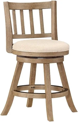 Vista 11 de Boraam Augusta - Silla alta giratoria de altura Cepillo de alambre de madera flotante y avena