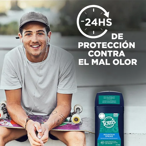 Vista 5 de Tom's of Maine Desodorante natural sin aluminio de larga duración para hombres, Mountain Spring, 2.8 onzas (el embalaje puede variar)