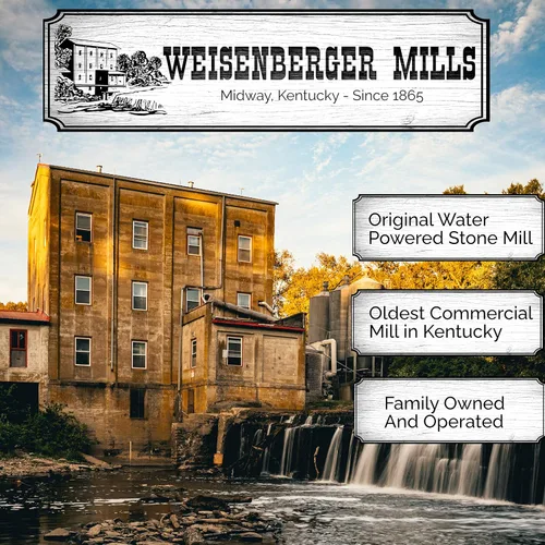 Vista 7 de Weisenberger Granos de maíz molidos en piedra, auténticos, antiguos, estilo sureño, producto orgulloso de Kentucky, tierra gruesa sin OMG, blanco