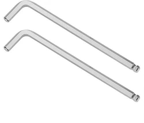 Vista 8 de 2 llaves Allen de extremo de bola de 1/4 pulgadas, llave hexagonal interna SAE, herramienta de reparación de brazo largo en forma de L, CR-V