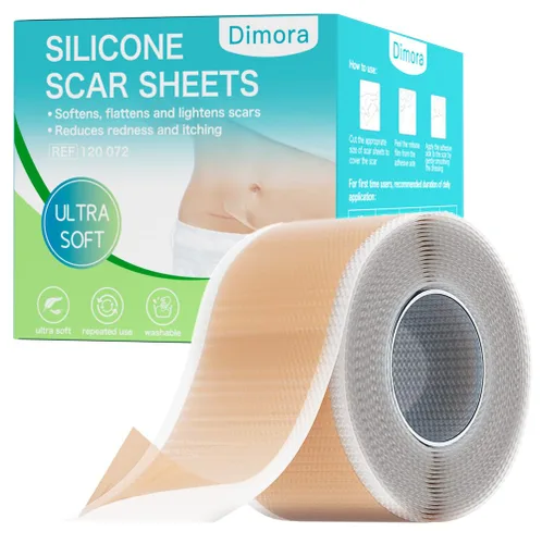 Vista 12 de Dimora UPF50+ - Hojas de silicona para cicatrices con protección UV, rollo de 1.6 x 78.7 pulgadas Protección UV, reutilizable, suaviza, aplana