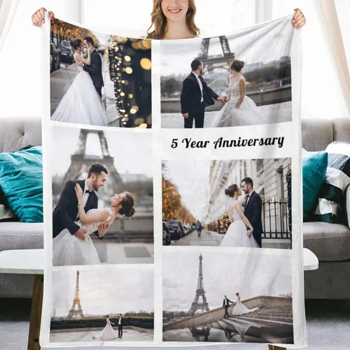 Vista 13 de Las mantas personalizadas con imágenes de collage son una manta personalizada para niños, adultos, familia, recuerdo, 35.4 x 27.6 pulgadas