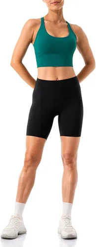 Vista 3 de Lavento - shorts para ciclismo, yoga, para mujer con sensación de segunda piel, cintura alta, ultrasuave, tiro de 56 pulgadas.