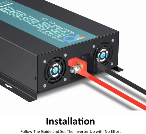 Vista 4 de WZRELB - Inversor de corriente solar de onda sinusoidal pura de 3000 W, 12 V, convertidor CC y CA (RBP300012W)