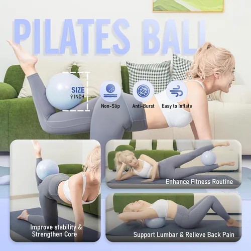 Vista 4 de Pilates Ring Kit for Women, Pilates Equipment – 14.5" Home Magic Circle Workout with Pilates Ball, Resistance Bands, Better me Pilates Essentials