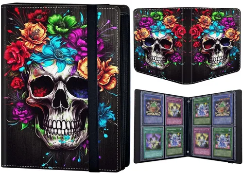 Vista 38 de Carpeta de tarjetas coleccionables de 4 bolsillos para 400 tarjetas, libro con banda elástica que se adapta a la mayoría de tarjetas de tamaño Flor