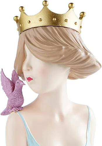 Vista 3 de Figuras de resina para niña, estatua decorativa de estilo nórdico, escultura de dama y mujer, adornos de mesa para sala de estar, adorno