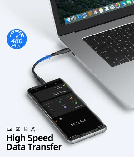 Vista 4 de Cable corto USB C a USB C de 0.5 pies, paquete de 3, cable de carga rápida