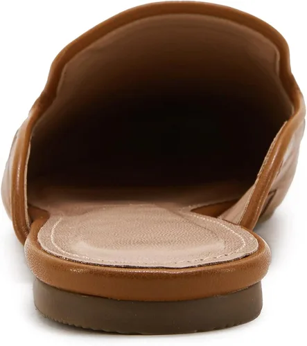 Vista 6 de Sandalias planas trenzadas con punta puntiaguda para mujer, sin espalda, tacón bajo, con corte casual