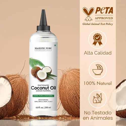 Vista 6 de Majestic Pure Aceite de coco fraccionado, aceite de masaje relajante, aceite portador líquido para diluir aceites esenciales, aceite hidratante