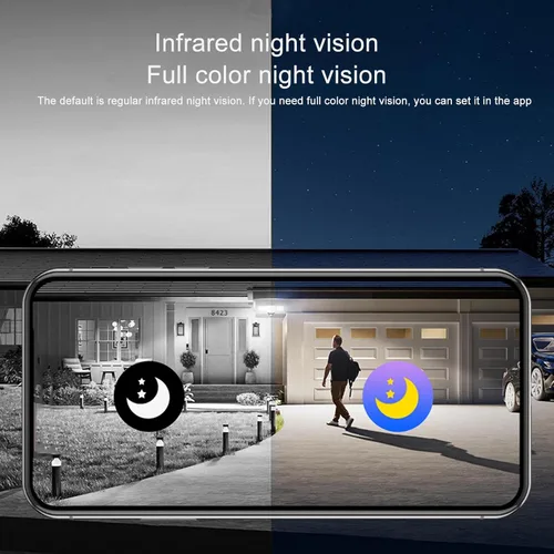 Vista 8 de Pyhodi Cámara de seguridad solar al aire libre WiFi inalámbrica HD NightIP66 cámara de vigilancia, detección humana NightPIR de color, 2 vías