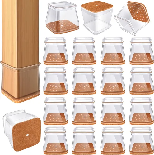 Vista 26 de 24 protectores de suelo para patas de silla para suelos de madera dura, cubiertas de silicona para proteger suelos de baldosas de madera, parte