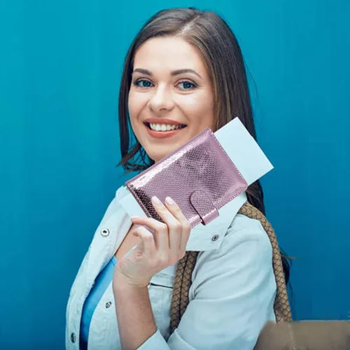 Vista 7 de Cnycmy Soporte para pasaporte y tarjetero de vacunación, para mujer, soporte para pasaporte RFID con ranura para tarjeta de vacuna, impermeable