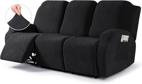 Vista 17 de VANSOFY Funda para silla reclinable, 3 piezas elásticas para silla reclinable, funda suave para silla reclinable, protector de muebles para perros