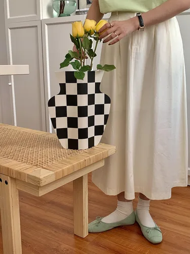 Vista 7 de Jarrón de papel hecho a mano para flores, moderno florero para centros de mesa, jarrón impermeable para decoración del hogar, sala de estar