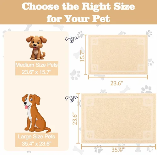 Vista 8 de Darkyazi Tapete de alimentación para mascotas grande para perros y gatos, 24 x 36 pulgadas, flexible y fácil de limpiar, lo mejor para tapete
