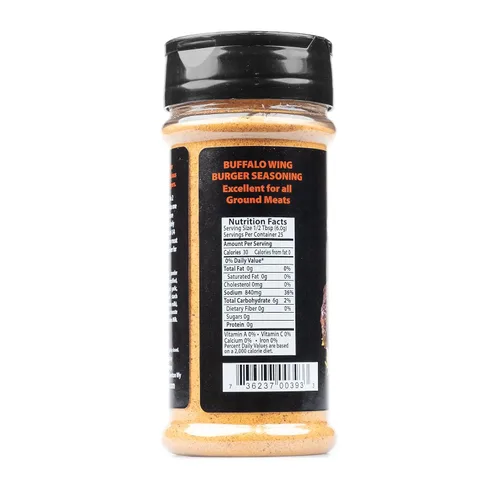 Vista 4 de Hi Mountain Condimento gourmet para hamburguesas Mezcla de alas de búfalo Bondad picante, picante y salada con un toque de ajo Condimento