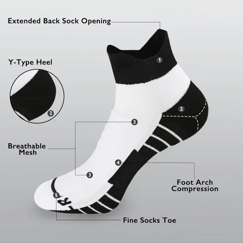 Vista 2 de Running Socks Breathable Athletic Socks,Cushion Ankle Socks For Men And Women 6pairs