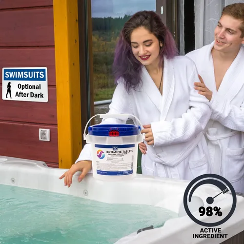 Vista 4 de [5 libras] Tabletas de bromo para jacuzzis y spas Bromación Tabletas