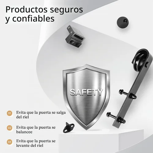 Vista 5 de EaseLife Kit de riel de herrajes para puerta corrediza de granero de 4 pies, polea básica en J, se desliza suavemente y silenciosamente, fácil