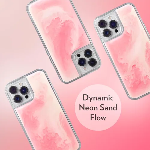Vista 2 de SteepLab Flowing Neon Sand - Funda líquida para iPhone 14 Pro Max (2022, 6.7 pulgadas), protección de cuerpo completo con bisel elevado
