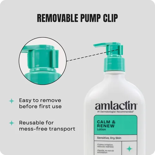 Vista 7 de AmLactin Calm & Renew Loción - Hidratante terapéutico corporal y facial para piel sensible - Exfoliante sin frotamiento y loción corporal para piel