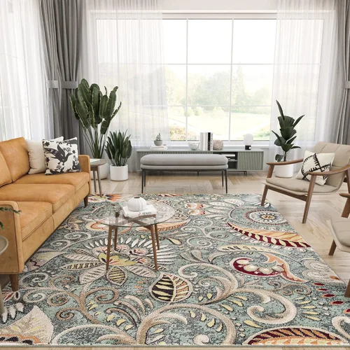Vista 9 de Alfombras modernas de 5 x 7 para interiores, para sala de estar, comedor, dormitorio, cocina, entrada, alfombra contemporánea, marrón Marrón