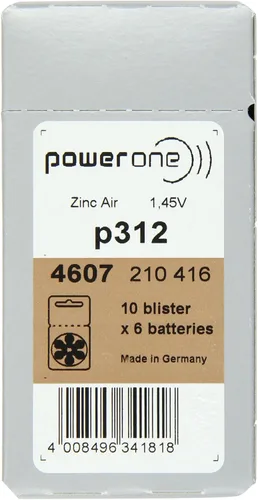 Vista 3 de Power One Baterías para audífonos tamaño 312 (80 baterías)