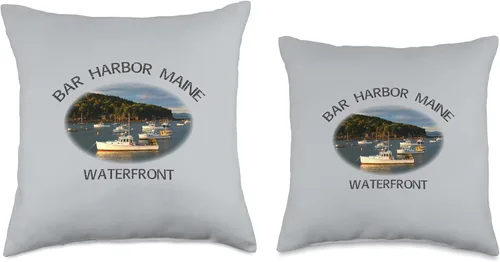 Vista 3 de Scenic Maine Apparel Bar Harbor, Maine Waterfront Souvenir Pillow - 16 x 16 pulgadas, multicolor
