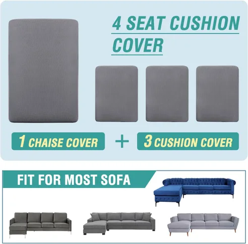 Vista 87 de OKYUK Fundas para sofá modular, 3 piezas, fundas de cojín de terciopelo para sofá, en forma de L, funda de cojín separado para sofá, protector