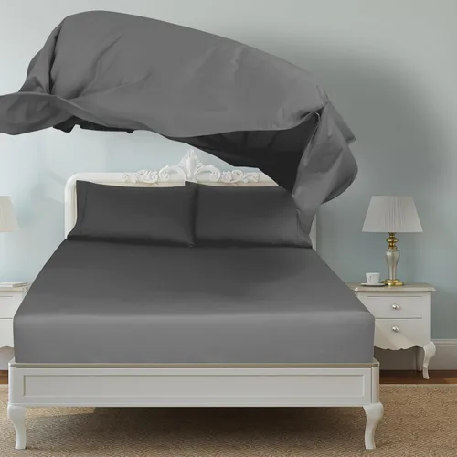 Vista 6 de Royale Linens Juego de 6 sábanas encimeras a granel, sábanas superiores, microfibra suave de 1800, resistente a las arrugas y a las manchas