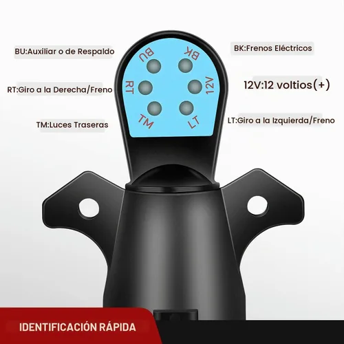 Vista 2 de Nilight - Enchufe redondo de 7 pines para remolque macho