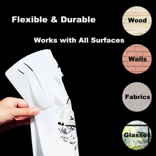 Vista 6 de 18 plantillas temáticas para mujer, diseño floral de cara femenina y cita inspiradora para niña, para el hogar, decoración de pared, pintura sobre