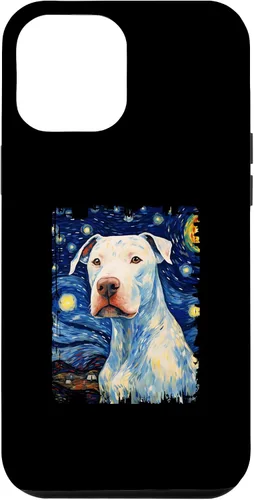Vista 6 de iPhone 14 Dogo Argentino Dog Starry Night Painting Dog Mom Dad Case